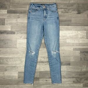 Express Women's Skinny High Rise Distressed Denim Jeans 2R